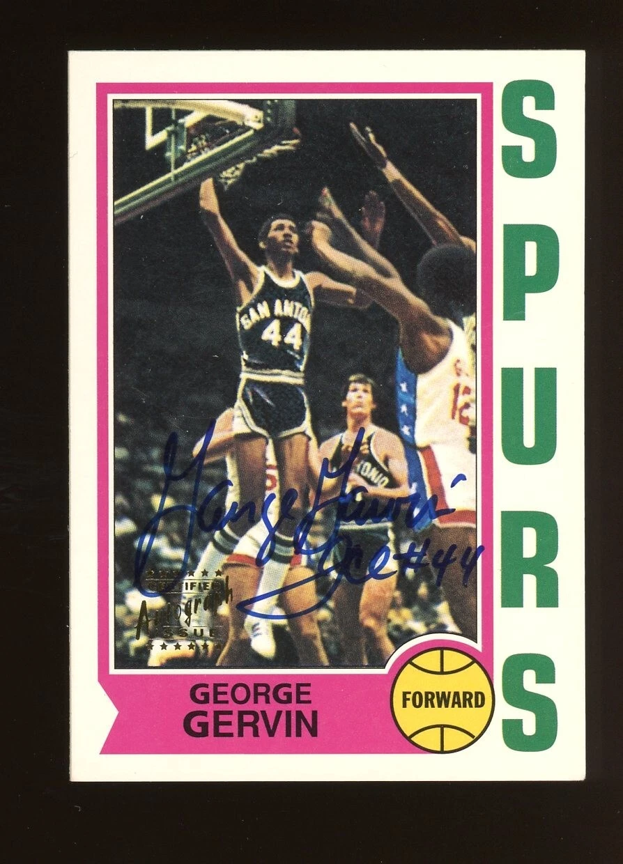 1996 Topps NBA Stars 1974 RC Reprint #196 George Gervin Spurs HOF AUTO