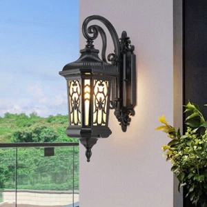 Black Wall Light Home Garden Walkway light Porch Wall Lantern Outdoor Wall Light - Picture 1 of 14
