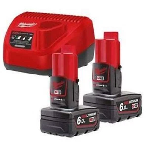 17055487 Kit 2 batterie 2x12V 6.0Ah + caricabatterie + borsa MILWAUKEE 493345190 - Bild 1 von 2