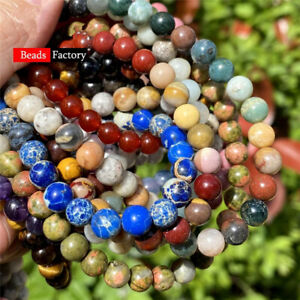 Series I lot natural gemstone spacer loose beads 4mm 6mm 8mm 10mm 12mm stone DIY