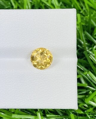 1.08cts 7mm Round Ravishing Golden Color Natural Yellow Beryl Loose Gemstone - Image 1 of 4