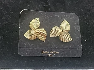Sarah Coventry Golden Trillium 7253 On Original Cardboard - Picture 1 of 10