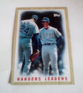 1987 Topps Texas Rangers Leaders Ricky Wright Bobby Valentine #656