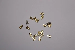Lot de 20,50,100, 200 et 500 embouts dorés pliable pour cordon, taille:6x3mm - Picture 1 of 6