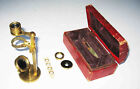 ANTIQUE c1800 W & S Jones Type "BOTANICAL MICROSCOPE" in Red Leather Domed Case