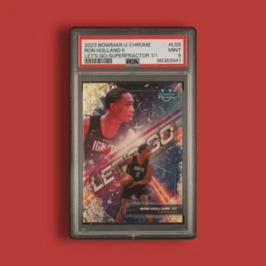 1/1 RON HOLLAND II 2023-24 Bowman U Chrome Let’s Go! Superfractor LG-5 PSA 9 - Picture 1 of 3