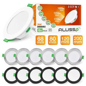 6x LED Recessed Spot Light Dimmable CCT Panel Ultra Slim Ceiling Light IP65/IP44 - Picture 1 of 39