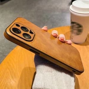 For iPhone 15 Pro Max 14 13 12 11 XR 8 Plus Luxury Leather Case Slim Phone Cover - Picture 1 of 21