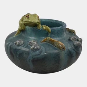 Ephraim Faience 2025 Hand Made Pottery Frog and Polliwogs Bowl Vase - Picture 1 of 6