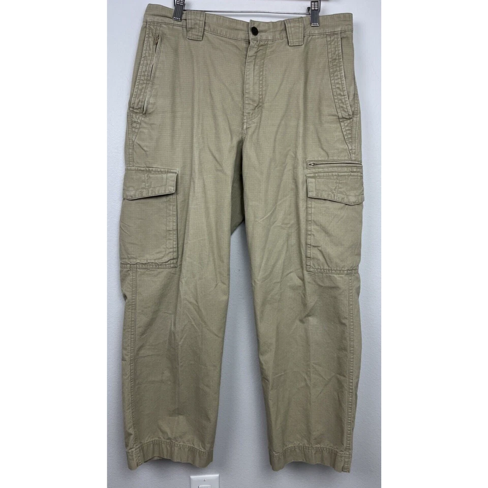 Eddie Bauer Pants Men's 33x30* Utility Fit Cargo Flat Front Beige Outdoors - Image 1 of 4