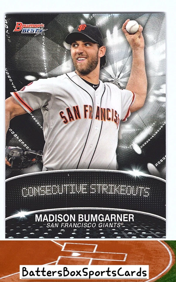 2016 Bowman's Best #SL-MB Madison Bumgarner Stat Lines - Image 1 of 2