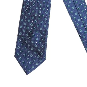 J. Ferrar Tie Men’s 59” Navy Blue Green Star Nautical Preppy Coastal Skinny New - Picture 1 of 4