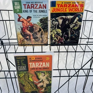 Tarzan, Lord of the Jungle 1 Jungle World 25 & King 37 Lot Gold Key Giant - Picture 1 of 10