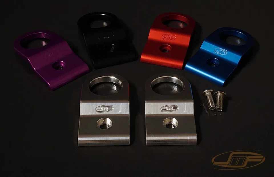 JM Fabrications: Aluminium Radiator Bracket (Sold as a set): Evo VII - IX - BLUE - Image 1 of 1