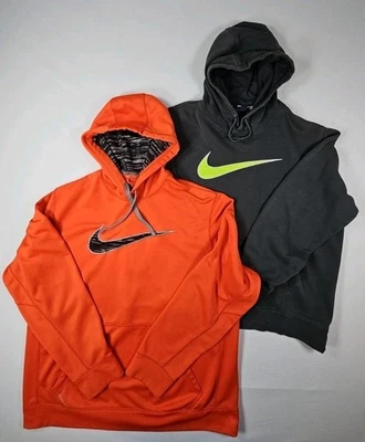 Lote de 2 moletom com capuz Nike masculino XL ajuste térmico centro Swoosh - Imagem 1 de 4