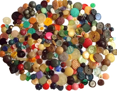 Vintage Plastic Sewing Buttons Assorted 30s-60s Polyester Celluloid Lot 1.5 lb - Image 1 of 4