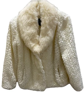 Alpine Studio Creme Kunstfell Jacke Größe Small/Med Cozy Glam Luxe - Bild 1 von 8