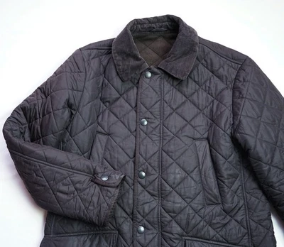 Barbour Bardon Quilted Jacket mens Snap Coat top size M Medium brown Lined - Image 1 of 4