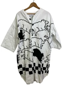 Michigan Rag Co Men's S/M Night Shirt Flannel  Black White Sheep USA Made - Picture 1 of 9