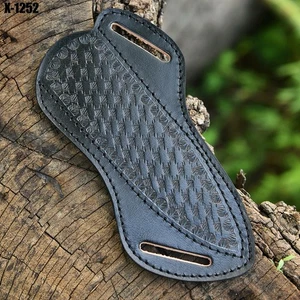 Black Fix Blade Messer Lederscheide Kreuzzug Handarbeit K Ives Holster Etui - Bild 1 von 5