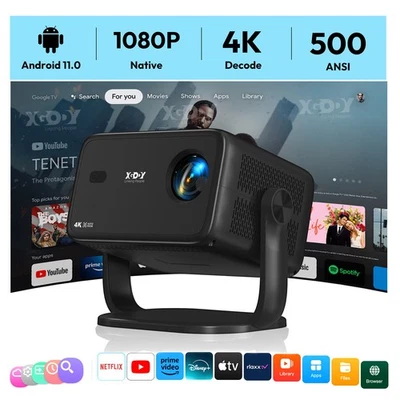 XGODY Smart 4K HD Projector Android 18000LMS WiFi Video Home Theater 1080P BT US - Image 1 of 4
