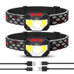 Headlamp Rechargeable 2 Pack, Bright LED Head Lamp Outdoor 1100 Lumen Headlig... - Picture 1 of 6