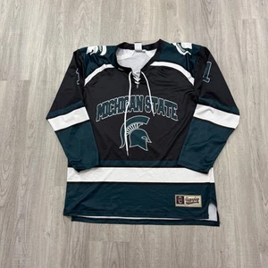Gameday Greats Michigan State Spartans Hockey Jersey Mens Large Green Black MSU - Picture 1 of 8