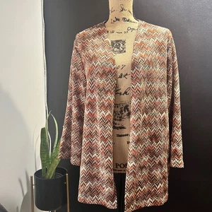 Alfred Dunner Woman 2X Chevron Knit Cardigan Sweater Casual Warm Autumn - Picture 1 of 8