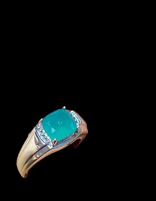 Nuevo anillo para hombre Karis de ónix verde 2,0 quilates nuevo con etiquetas en platino Bond Foto 1 de 4