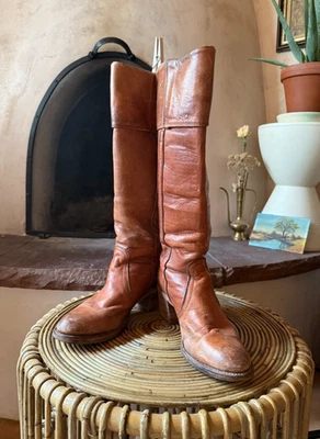 Botas Frye Raras Etiqueta Negra 8515 Vintage Años 70 Talla 7B Foto 1 de 4