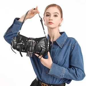 Neu Handtasche Freizeit Single-Shoulder Commuter Motorradtasche Damen schwarz - Bild 1 von 11