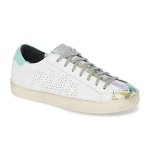 NEU P448 John Leder Metallic Schlangenleder Low-Top Sneaker (Größe 43) - Bild 1 von 7