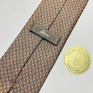 BRIONI Gray&Orange Smooth Silk Luxury Tie 60.5x3.25” Modern/Recent - Picture 1 of 11