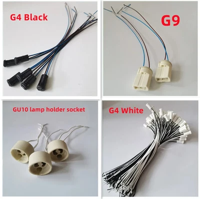 G4 G9 GU10 MR16 Base Holder Ceramic Wire Adapter Halogen Socket Connector  - Image 1 of 4