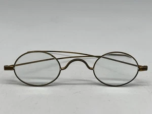 Vintage Antique Oval Wire Rim Glasses Spectacles with Case - Picture 1 of 11
