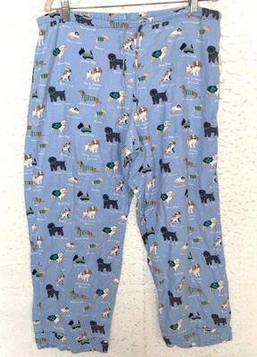 Pantalones de pijama Talbots para mujer L azul perro Scottie Spaniel PJ algodón pantalones de salón Foto 1 de 4