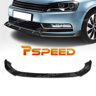 Labio de alerón de parachoques delantero PP negro mate para VW Passat 2011-2015 Foto 1 de 4