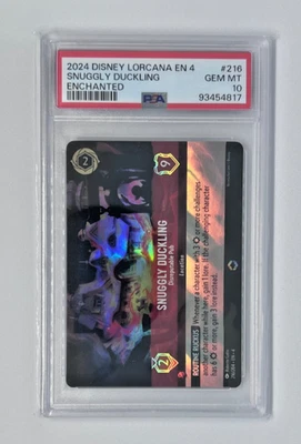 DISNEY LORCANA ENCHANTED #216 SNUGGLY DUCKLING - DISREPUTABLE PUB - PSA 10 - Image 1 of 2