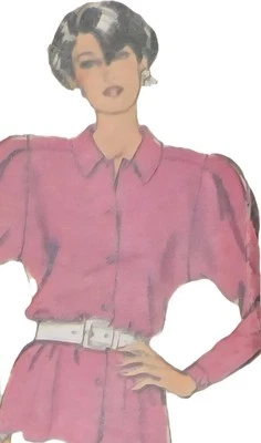 1980s Batwing Puff Sleeve Blouse Leg Mutton Style 4593 Sewing Pattern - Image 1 of 3