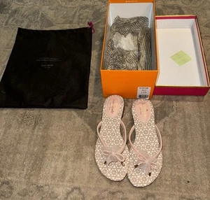 Neu Kate Spade Mystic Bow Flip-Flop Sandalen Schuhe 6,5 hellrosa weiß Damen - Bild 1 von 6