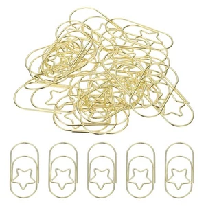 2x1 Inch Large Paper Clip, 20 Pcs Metal Star Paper Clip Cute Bulk, Gold Tone - Picture 1 of 6