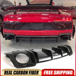 For Audi R8 GT 2-Door 2022-24 DRY CARBON FIBER Rear Bumper Diffuser Lip Body Kit - Picture 1 of 14