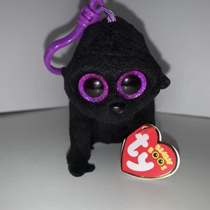 Nuevo con etiquetas Ty Beanie Boos 4" George el Gorila Peluche Llavero Clip Cumpleaños 18 de octubre - Imagen 1 de 12