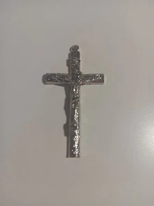 Kruzifix Charm Anhänger Pax et Amor silberfarben religiös katholisch Vater und Sohn - Bild 1 von 7