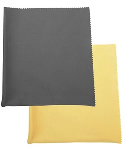 2 Brillenputztuch Mikrofasertuch Handyreiniger Displayreinigung gold grau XXL - Bild 1 von 2