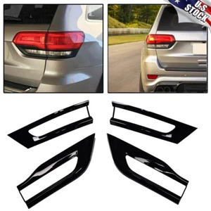 For Jeep Grand Cherokee 2014-2020 4Pcs Gloss Black Tail Light Trim Bezel Kit AS - Picture 1 of 10