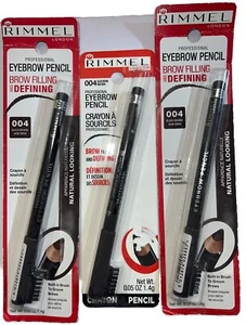 PACK OF 3 Rimmel Professional Eyebrow #004 BLACK BROWN (New/Sealed) See Photos - Picture 1 of 6