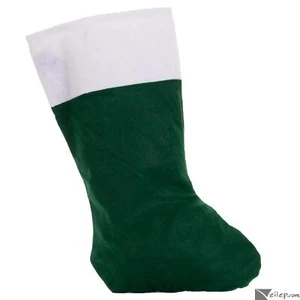 Calcetín de regalo de elfos navideños de 17" de fieltro clásico económico, verde blanco - Imagen 1 de 4