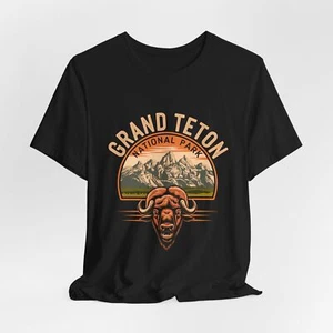 Grand Teton National Park T-Shirt, Wyoming Nature Graphic Tee, Outdoor Adventure - Picture 1 of 6