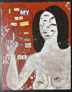 Nancy Denommee 2012 mixed media "I Have My Eyes On You". - Picture 1 of 2